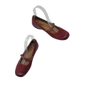 Naturalizer Burgundy Leather Mary Jane Loafers Sz 6 Womens Casual Comfort Shoes